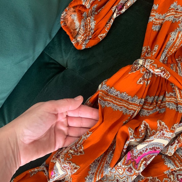 Porridge for Anthropologie Isabel mini dress.Medium Color Dark orange multi - Picture 3 of 10